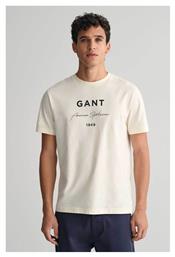 Gant Ανδρικό T-shirt Κοντομάνικο Κρέμ από το Silenzio