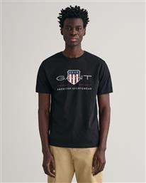 Gant Ανδρικό T-shirt Κοντομάνικο Μαύρο από το Altershops