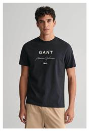 Gant Ανδρικό T-shirt Κοντομάνικο Μαύρο από το Silenzio