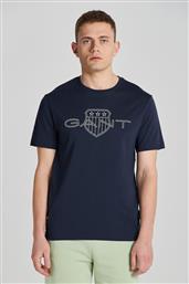 Gant Ανδρικό T-shirt Κοντομάνικο Navy Μπλε