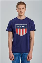 Gant Ανδρικό T-shirt Navy Μπλε με Λογότυπο από το Altershops