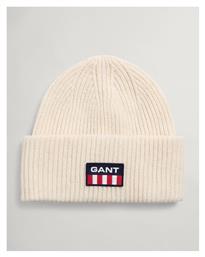 Gant Beanie Unisex Σκούφος με Rib Πλέξη σε Μπεζ χρώμα από το Silenzio