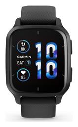 Garmin Venu Sq 2 Music Edition Aluminium 40mm Αδιάβροχο Smartwatch με Παλμογράφο (Slate Aluminium Bezel with Black Case and Silicone Band)