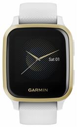 Garmin Venu SQ Aluminium 37mm Smartwatch με Παλμογράφο (White with Light Gold Bezel)