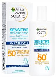 Garnier Ambre Solaire Sensitive Advanced Αντηλιακή Λοσιόν Προσώπου SPF50 40ml