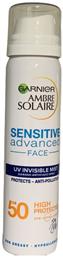 Garnier Ambre Solaire Sensitive Advanced Αντηλιακό Mist Προσώπου SPF50 75ml
