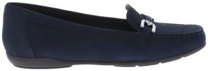 Geox D Annytah Moc Δερμάτινα Γυναικεία Loafers σε Navy Μπλε Χρώμα