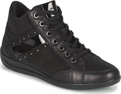 Geox Myria Δερμάτινα Ανατομικά Sneakers σε Μαύρο Χρώμα από το Spartoo