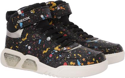 Geox Παιδικά Sneakers High Ανατομικά Μαύρα