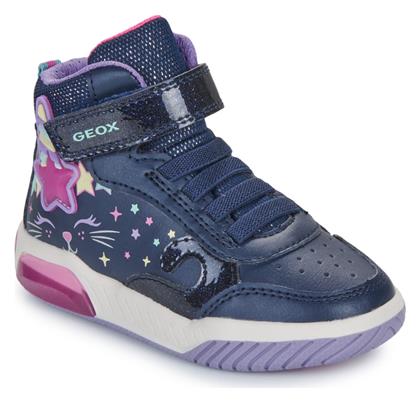 Geox Παιδικά Sneakers High Ανατομικά με Φωτάκια Μπλε