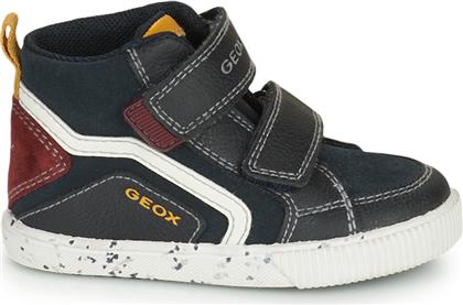 Geox Παιδικά Sneakers High Ανατομικά με Σκρατς για Αγόρι Μαύρα από το SerafinoShoes