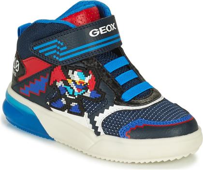 Geox Παιδικά Sneakers High Grayjay Ανατομικά με Φωτάκια Μπλε