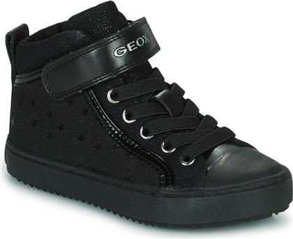 Geox Παιδικά Sneakers High Kalispera Ανατομικά με Σκρατς για Κορίτσι Μαύρα