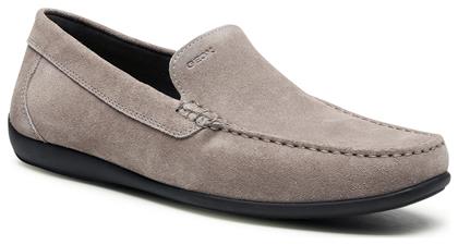 Geox U Ascanio Δερμάτινα Ανδρικά Loafers σε Γκρι Χρώμα από το CasualShoes