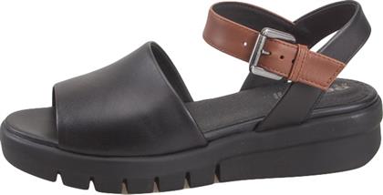 Geox Wimbley Sandal Ανατομικές Καλοκαιρινές Γυναικείες Πλατφόρμες Μαύρες