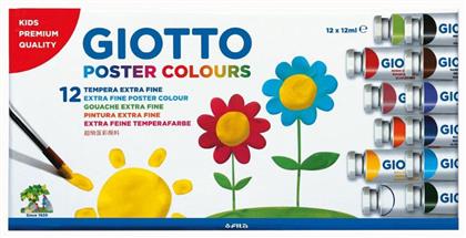 Giotto Τέμπερες Poster Colours 12ml 12τμχ Πολύχρωμο