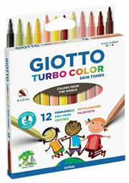 Giotto Turbo Maxi Skin Tones Μαρκαδόροι Ζωγραφικής Χονδροί σε 12 Χρώματα