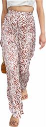 Glamorous Γυναικεία Ψηλόμεση Σατέν Παντελόνα με Λάστιχο σε Καφέ Χρώμα