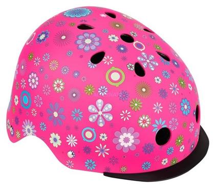 Globber Κράνος για Παιδικό Πατίνι Elite Lights XS/S (48-53 cm) Deep Pink Flowers