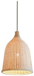 GloboStar Bahamas Light Wood Μοντέρνο Κρεμαστό Φωτιστικό Μονόφωτο με Ντουί E27 σε Μπεζ Χρώμα