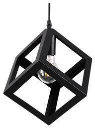 GloboStar Cube Κρεμαστό Φωτιστικό Πλέγμα για Ντουί E27 Μαύρο 25x25x25εκ.