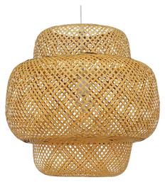 GloboStar Malvides Light Brown Κρεμαστό Φωτιστικό Πλέγμα για Ντουί E27 Καφέ 56x54εκ.