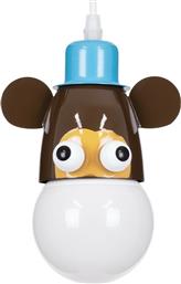 GloboStar Monkey Μονόφωτο Παιδικό Φωτιστικό Κρεμαστό από Μέταλλο με Υποδοχή E27 Γαλάζιο - Καφέ 14.5x13.5cm από το Designdrops