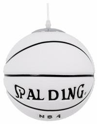 GloboStar Spalding Nba Μονόφωτο Παιδικό Φωτιστικό Κρεμαστό από Γυαλί με Υποδοχή E27 σε Λευκό Χρώμα 25x25cm από το Designdrops