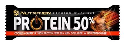 Go On Nutrition Premium Whey Μπάρα με 50% Πρωτεΐνη & Γεύση Cookies & Cream 40gr