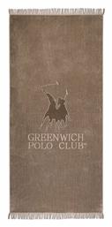 Greenwich Polo Club Πετσέτα Θαλάσσης Παρεό με Κρόσσια Καφέ 170x70εκ. από το Katoikein