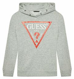 Guess Fleece Παιδικό Φούτερ με Κουκούλα Γκρι από το Modivo