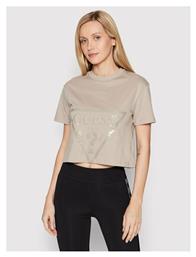 Guess Γυναικείο Crop Top Κοντομάνικο Καλοκαιρινό Μπεζ από το Modivo