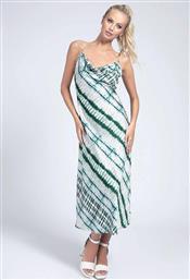 Guess Maxi Βραδινό Φόρεμα Σατέν Ντραπέ Πράσινο από το Plus4u