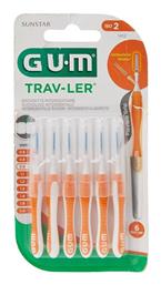 GUM Trav-ler Μεσοδόντια Βουρτσάκια 0.9mm Πορτοκαλί 6τμχ