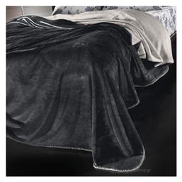 Guy Laroche Σετ Velvet Σετ Κουβέρτα Βελουτέ Υπέρδιπλη 220x240εκ. με Διακοσμητικό Μαξιλαράκι Anthracite