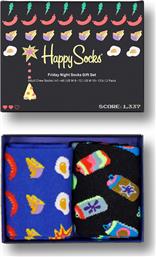 Happy Socks Friday Night Γυναικείες Κάλτσες με Σχέδια Μαύρο / Μπλε 2Pack