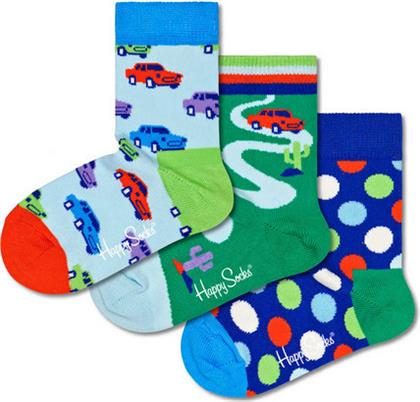 Happy Socks Παιδικές Κάλτσες Μακριές Roadtrip Πολύχρωμες 3 Ζευγάρια