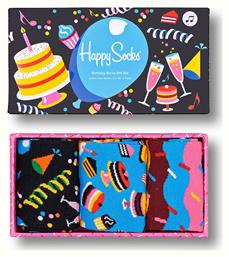 Happy Socks Playing Happy Birthday Unisex Κάλτσες Πολύχρωμες 3Pack XBIR08-9300