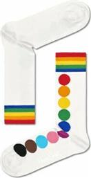 Happy Socks Pride Dot Unisex Κάλτσες με Σχέδια Λευκές