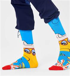 Happy Socks The Beatles Yellow Ανδρικές Κάλτσες με Σχέδια Γαλάζιες από το Favela