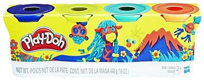 Hasbro Play-Doh 4 Πλαστοζυμαράκια Πλαστελίνης Wild για 2+ Ετών Λαχανί,Μπλε, Πράσινο, Πορτοκαλί από το BlablaToys