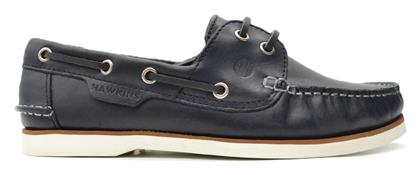 Hawkins Premium Δερμάτινα Ανδρικά Boat Shoes σε Μπλε Χρώμα