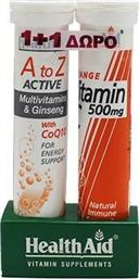 Health Aid A to Z Αctive With Q10 + Vitamin C 1000mg 40 αναβράζοντα δισκία από το Pharm24