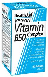 Health Aid B50 Complex Βιταμίνη για Ενέργεια, τα Μαλλιά & τo Δέρμα 30 ταμπλέτες