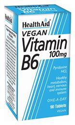 Health Aid B6 Vitamin Βιταμίνη για την Υγεία του Νευρικού Συστήματος 100mg 90 ταμπλέτες