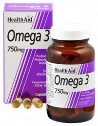 Health Aid Omega 3 Ιχθυέλαιο Κατάλληλο για Παιδιά 750mg 60 μαλακές κάψουλες