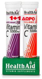 Health Aid Vitamin C Blackcurrant + Vitamin C Orange Βιταμίνη για Ενέργεια & Ανοσοποιητικό 1000mg Πορτοκάλι 40 αναβράζοντα δισκία