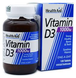 Health Aid Vitamin D3 Βιταμίνη για Ανοσοποιητικό 1000iu 120 ταμπλέτες