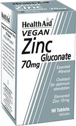 Health Aid Zinc Gluconate 70mg 90 ταμπλέτες από το Pharm24