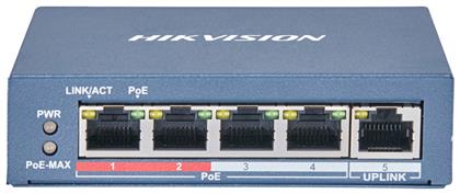 Hikvision DS-3E0105P-E(B) Unmanaged L2 PoE+ Switch με 4 Θύρες Ethernet